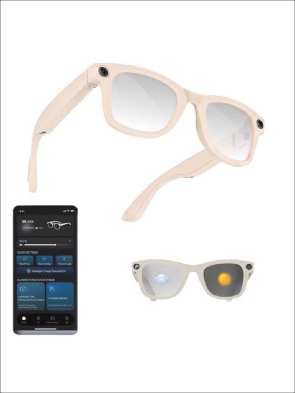 AI Smart Glasses 4K Camera Bluetooth Audio Translation Voice Assistant